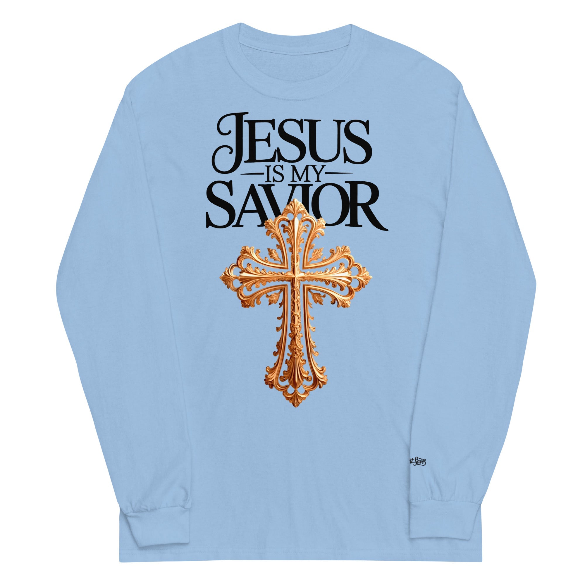 Men’s Long Sleeve Shirt – “Jesus Is My Savior” | J316 Label
