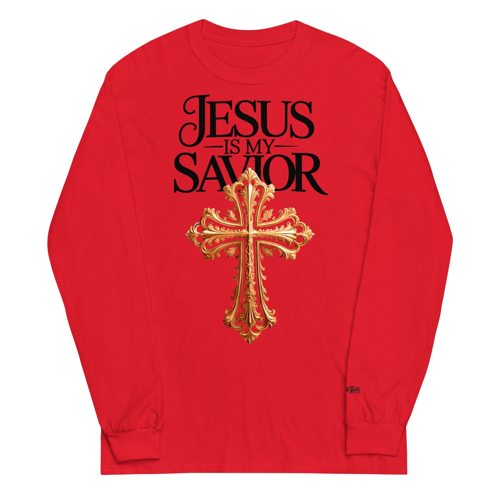 Men’s Long Sleeve Shirt – “Jesus Is My Savior” | J316 Label