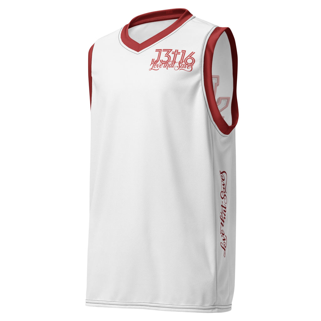 Recycled unisex basketball jersey - “JESUS 777” | J316 Label