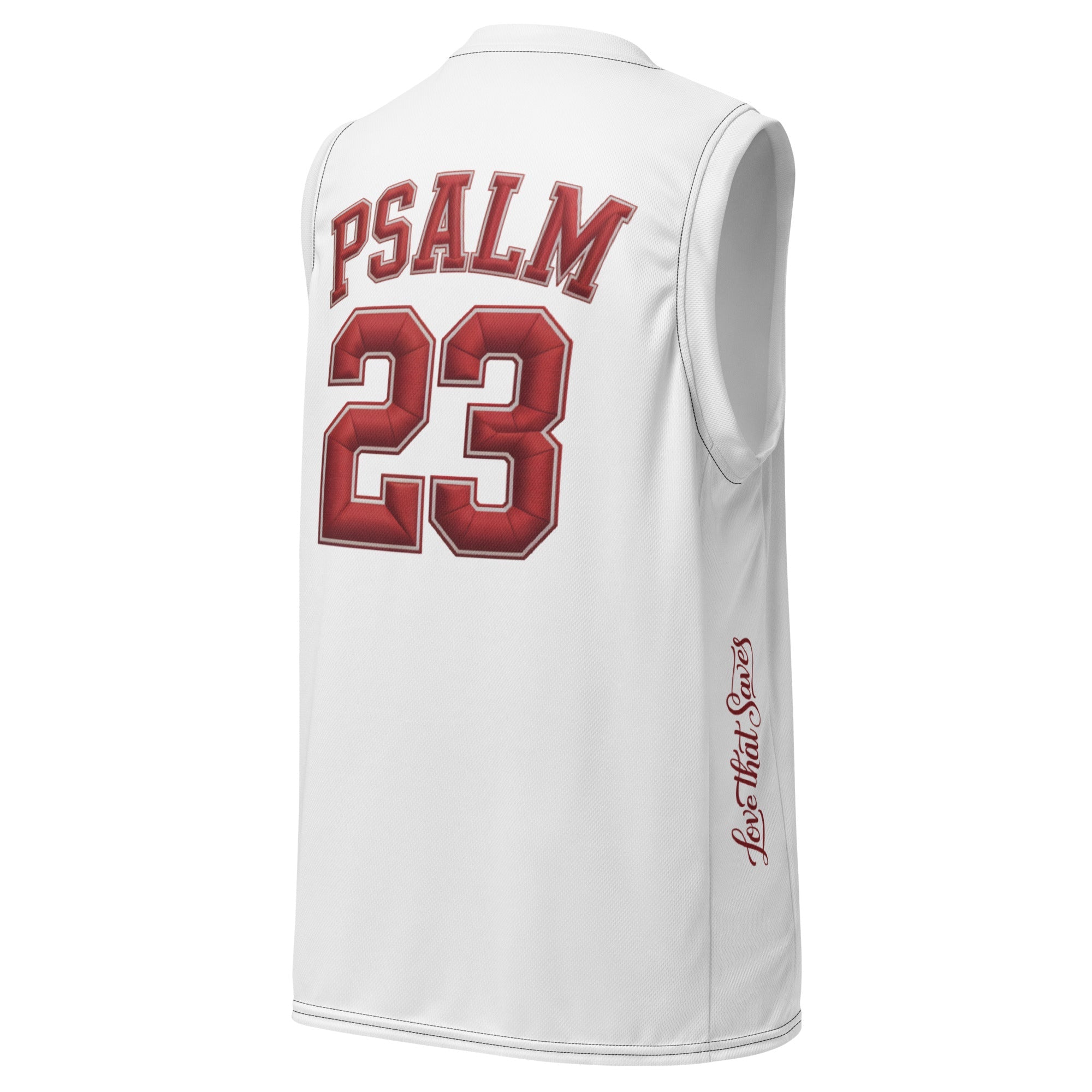 Recycled unisex basketball jersey Psalm23 | J316 Label