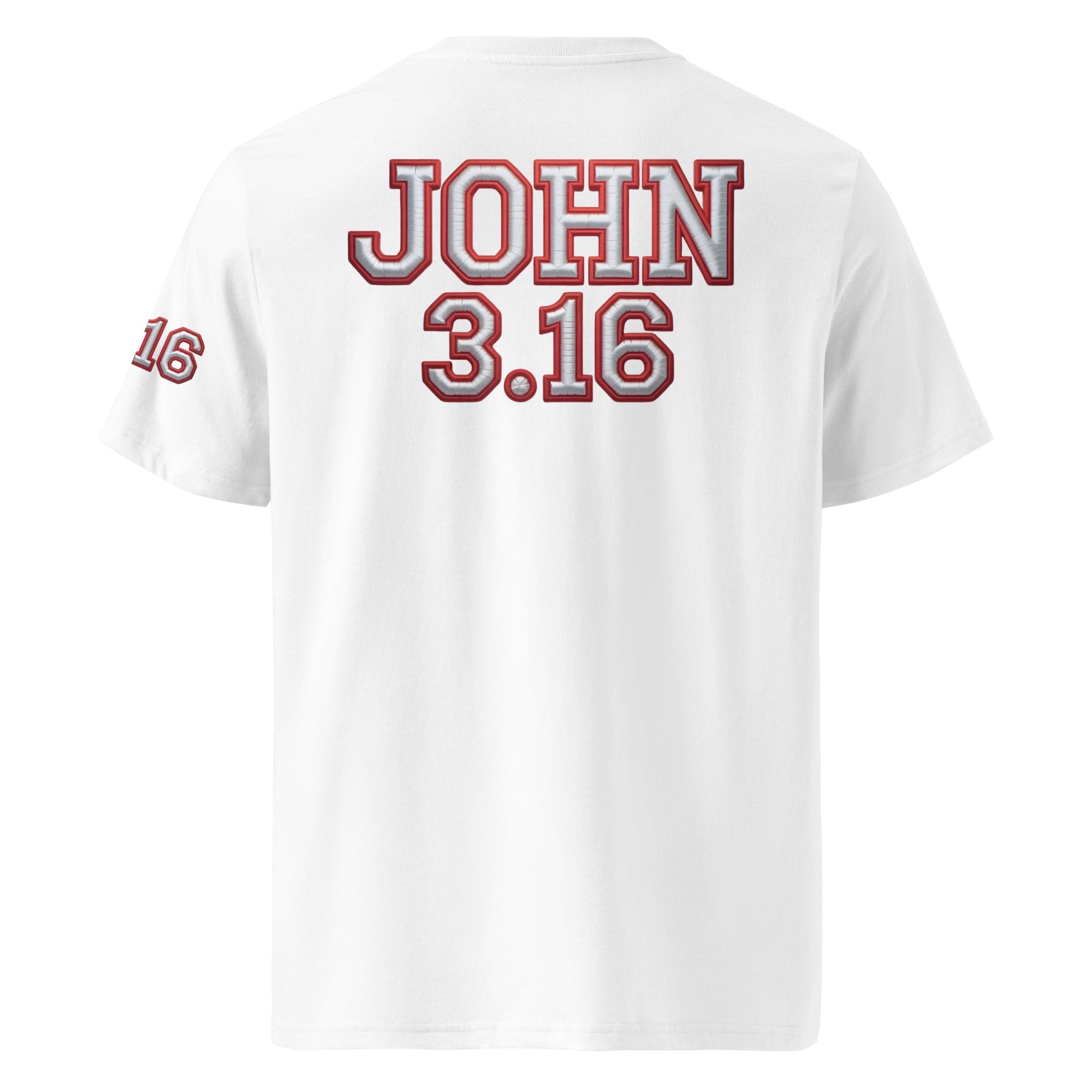 Unisex organic cotton t-shirt -II JOHN 3:16  | J316 Label