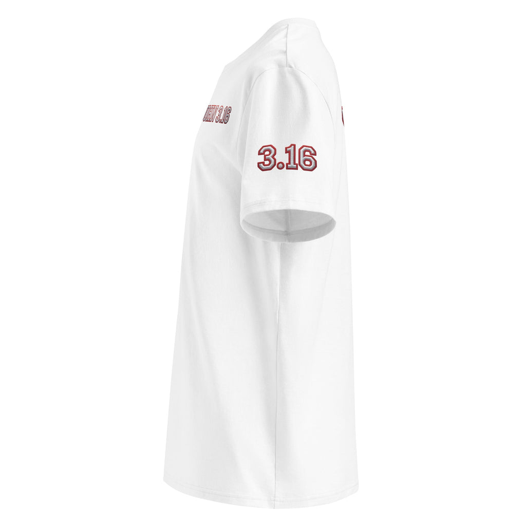 Unisex organic cotton t-shirt - II JOHN 3:16  | J316 Label